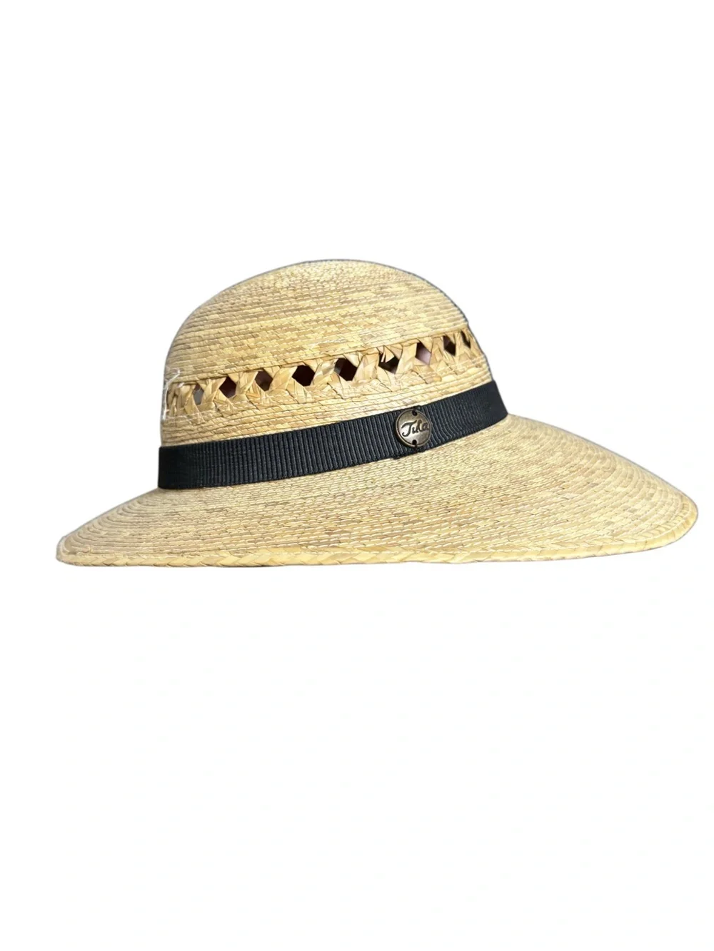 🤍 NWOT Tula Handwoven Palm Straw Sun Hat | Wide Brim | Boho Boutique Chic